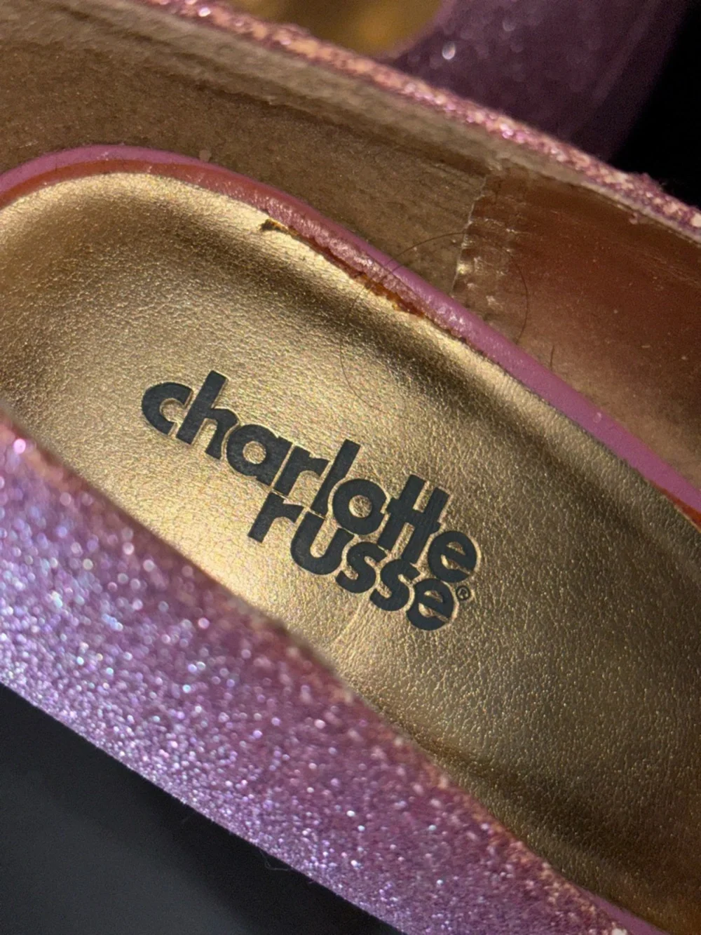 Charlotte Russe Pink Glitter High Heels - Picture 7 of 8